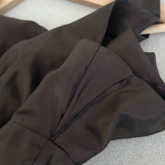 Max and Cleo Brown Iridescent Brown V Neckline Bow Sash Cocktail Party Dress 12 - Picture 4 of 7